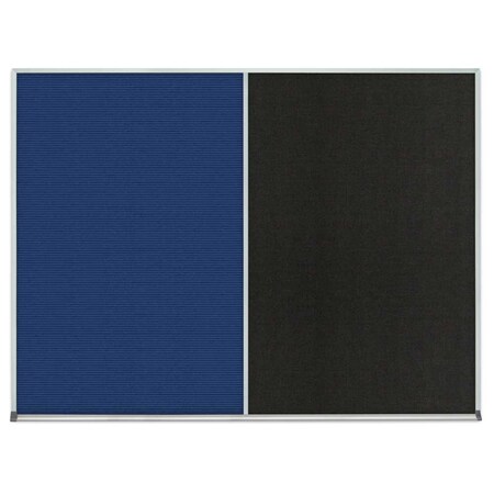United Visual Products Single Door Radius Corkboard, 18"x24", Bla, UV7000RC-BLACK-MEDGRY UV7000RC-BLACK-MEDGRY